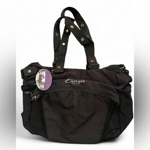 Capezio Black Convertible Tote Canvas Shoulder/ Crossbody Bag NWT